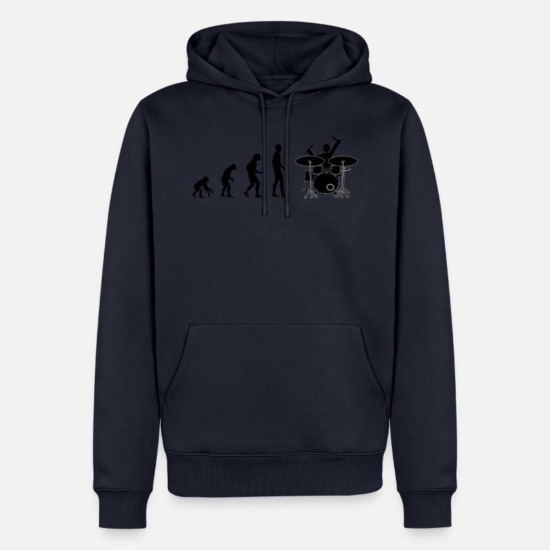drummer evolution - Sweat à capuche Premium bio Homme - bleu marine