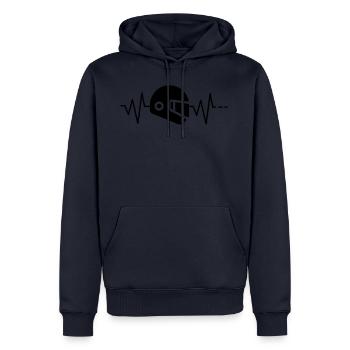 Herzschlag Helm - Männer Premium Bio Hoodie - Navy - Vorne - Nico (187cm)