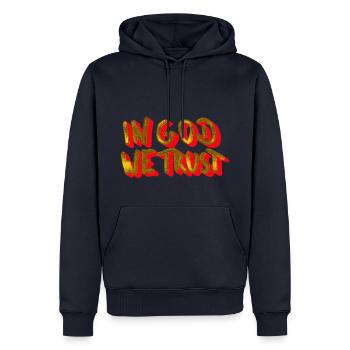 in god we trust - Men’s Premium Organic Hoodie - navy - Front - Nico (187cm)