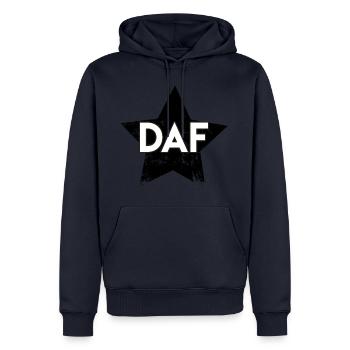 T Shirt DAF - Men’s Premium Organic Hoodie - navy - Front - Nico (187cm)