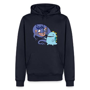 derpy Dragons - Männer Premium Bio Hoodie - Navy - Vorne - Nico (187cm)