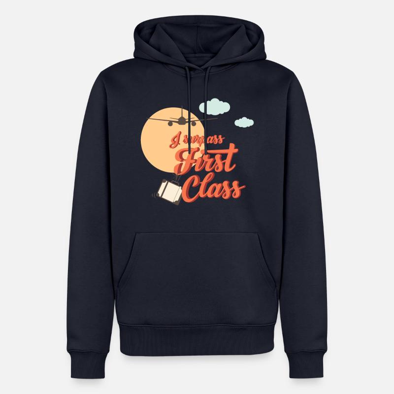 Ich übertreffe first class - Männer Premium Bio Hoodie - Navy