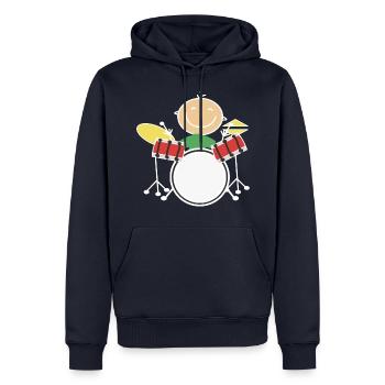 Enfants jouer de la batterie pilons batteur - Sweat à capuche Premium bio Homme - bleu marine - Devant - Nico (187cm)