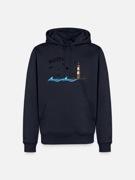 moin sagt man in Norddeutschland Küste Ostsee - Männer Premium Bio Hoodie - Navy