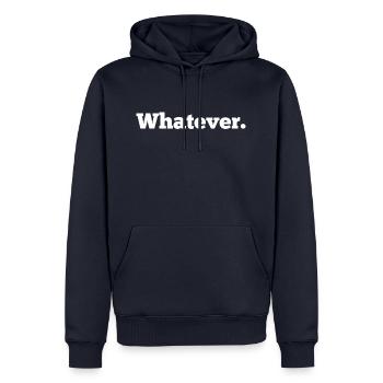 peu importe. n'importe quoi. - Sweat à capuche Premium bio Homme - bleu marine - Devant - Nico (187cm)
