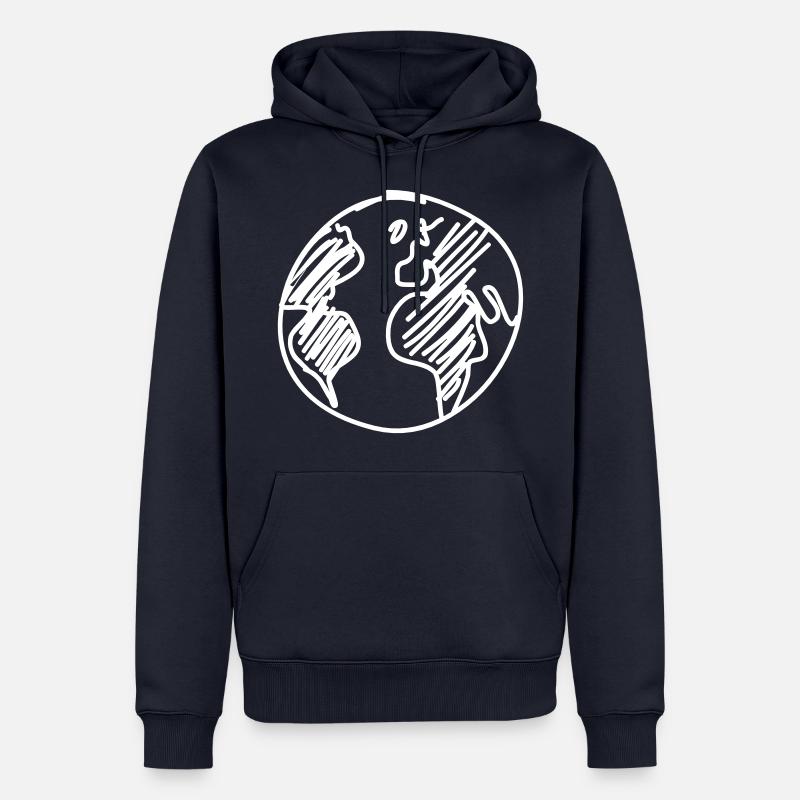 globe - Sweat à capuche Premium bio Homme - bleu marine