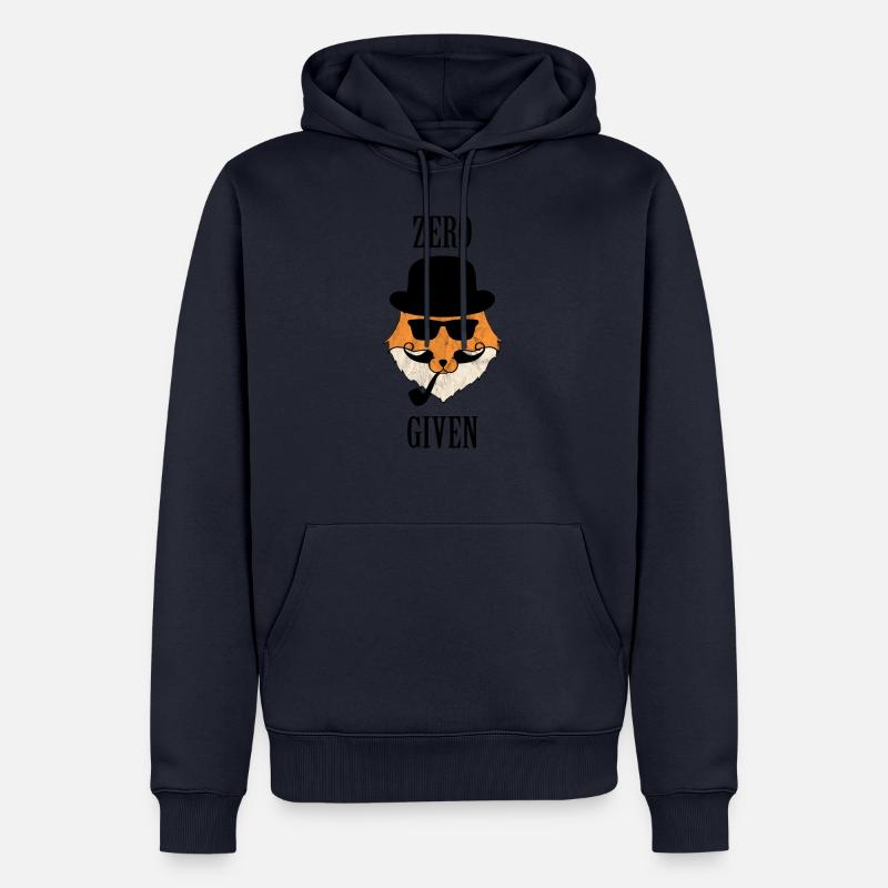 ZERO FOX DONNÉ - Sweat à capuche Premium bio Homme - bleu marine