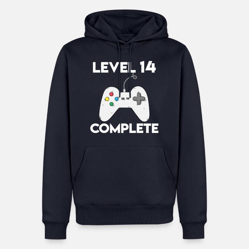 GIFT - LEVEL 14 COMPLETE - Männer Premium Bio Hoodie - Navy