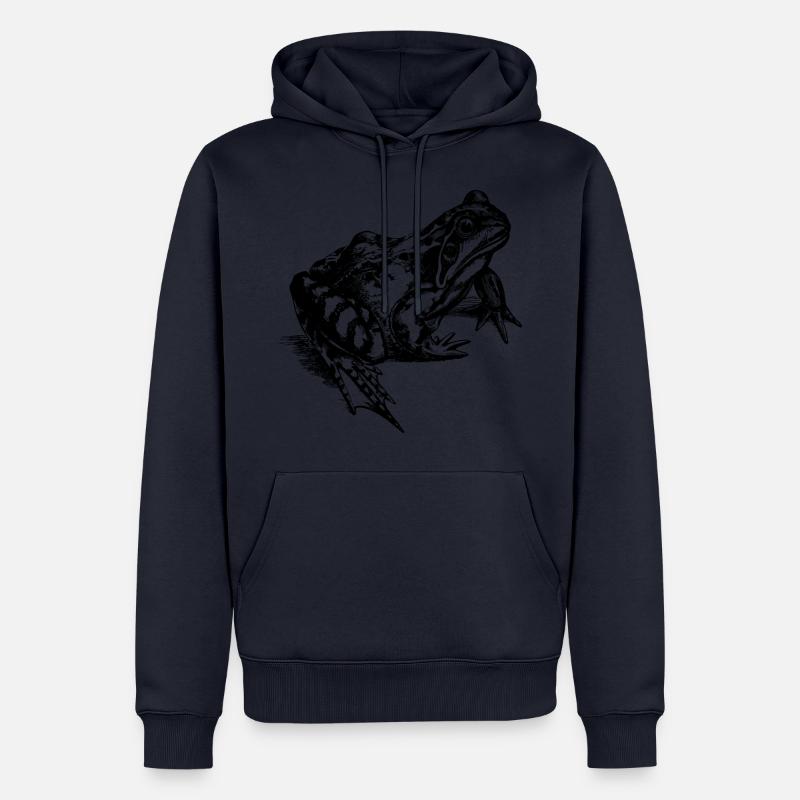 grenouille - Sweat à capuche Premium bio Homme - bleu marine