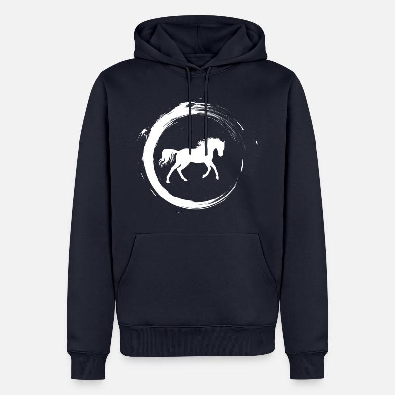 cheval - Sweat à capuche Premium bio Homme - bleu marine