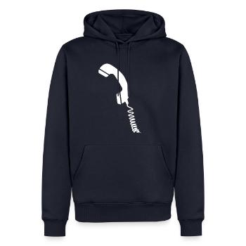 Telefon Telefonhörer Schnurtelefon Retro Geschenk - Männer Premium Bio Hoodie - Navy - Vorne - Nico (187cm)