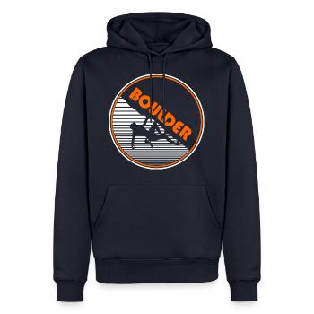 bouldern - Männer Premium Bio Hoodie - Navy - Vorne - Nico (187cm)
