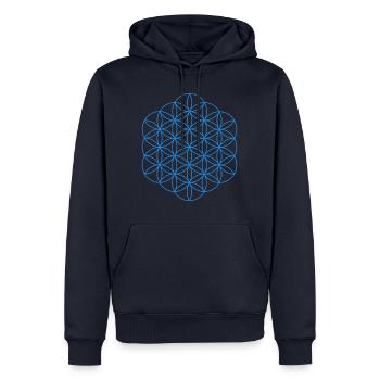 Flower of Life 1 - Men’s Premium Organic Hoodie - navy - Front - Nico (187cm)