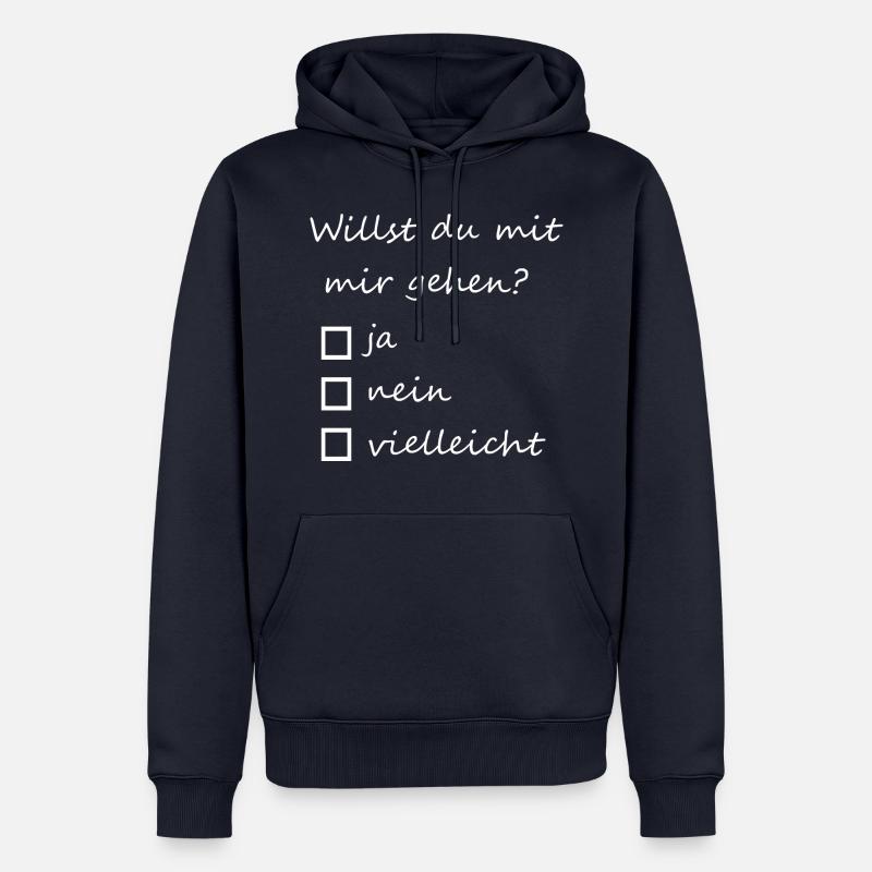 Veux-tu venir avec moi? - Sweat à capuche Premium bio Homme - bleu marine
