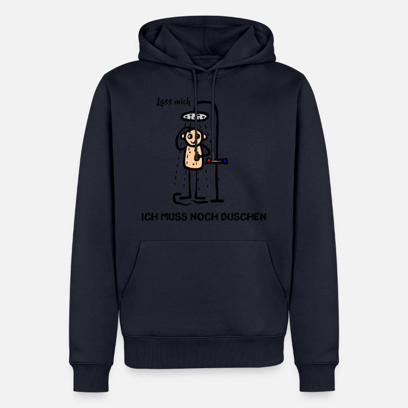 Mann unter der Dusche - Lass mich ich muss noch - Männer Premium Bio Hoodie - Navy