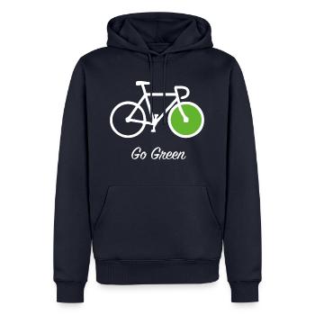 Nachhaltiges Fahrrad Rad Go Green Rennrad Geschenk - Männer Premium Bio Hoodie - Navy - Vorne - Nico (187cm)