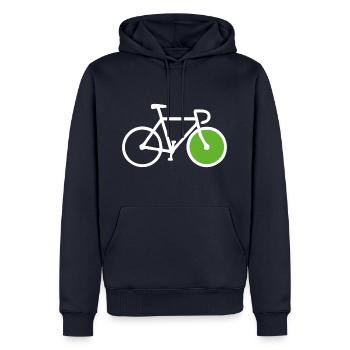 Nachhaltiges Fahrrad Rad Go Green Rennrad Geschenk - Männer Premium Bio Hoodie - Navy - Vorne - Nico (187cm)