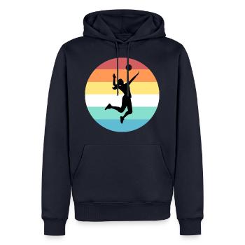 Volleyballer - Sweat à capuche Premium bio Homme - bleu marine - Devant - Nico (187cm)