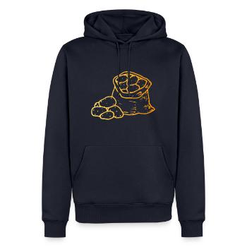 kartoffel sack - Männer Premium Bio Hoodie - Navy - Vorne - Nico (187cm)