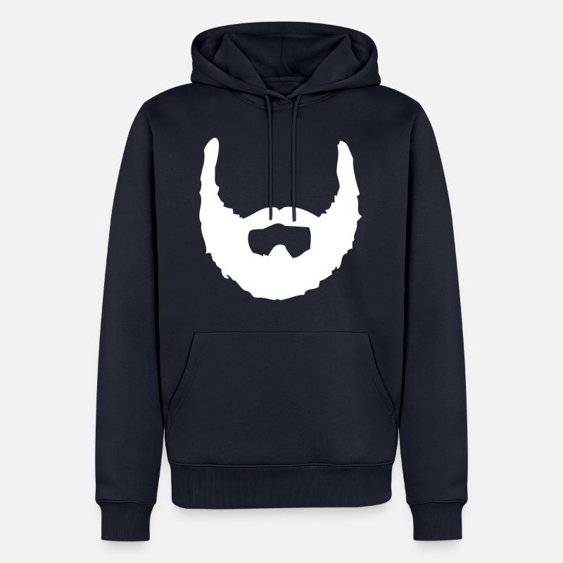 bart beard vollbart baertig schnurrbart - Männer Premium Bio Hoodie - Navy