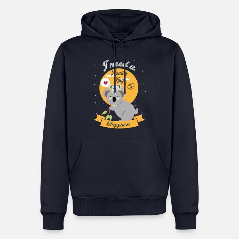 Conception de koala mignon - Sweat à capuche Premium bio Homme - bleu marine