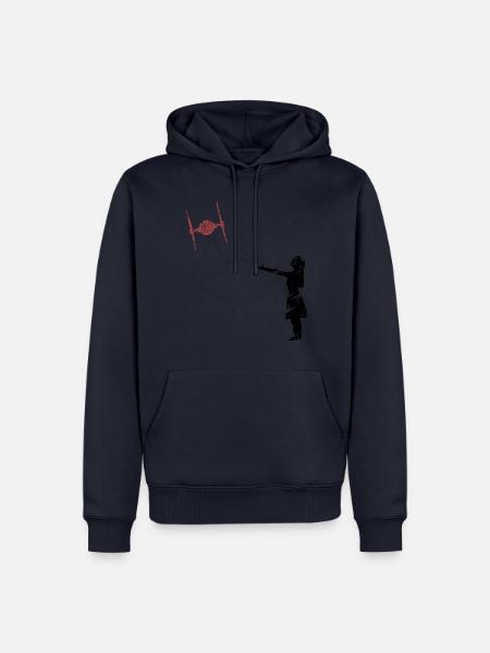 Girl with Ballon - Männer Premium Bio Hoodie - Navy