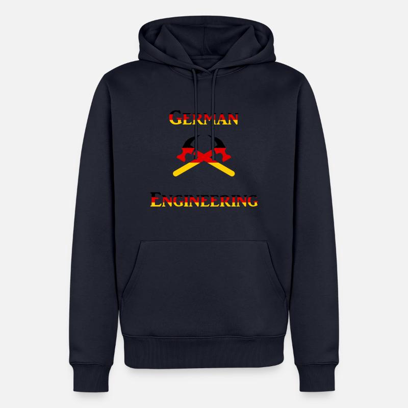 German Engineering - Sweat à capuche Premium bio Homme - bleu marine