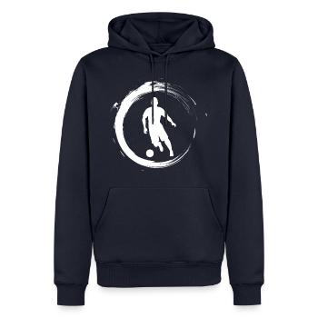 Fussball - Männer Premium Bio Hoodie - Navy - Vorne - Nico (187cm)