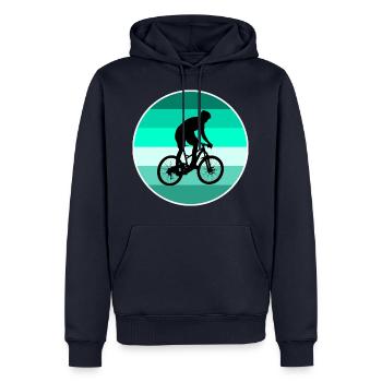 Downhill - Sweat à capuche Premium bio Homme - bleu marine - Devant - Nico (187cm)