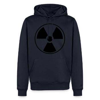 Radioactive Symbole radio-symbolique vecteur - Sweat à capuche Premium bio Homme - bleu marine - Devant - Nico (187cm)