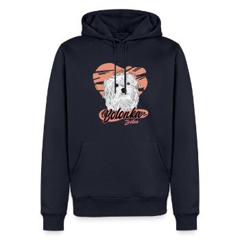 Bolonka Zwetna - Sweat à capuche Premium bio Homme - bleu marine - Devant - Nico (187cm)
