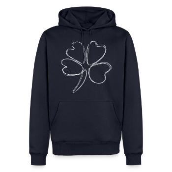 Trèfle à quatre feuilles - Sweat à capuche Premium bio Homme - bleu marine - Devant - Nico (187cm)