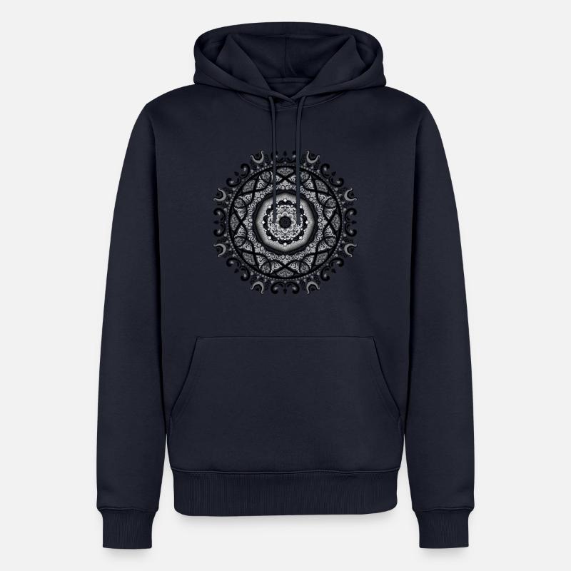 Mandala Classique No.1 - Sweat à capuche Premium bio Homme - bleu marine