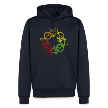 Fahrrad Neon rot - Männer Premium Bio Hoodie - Navy - Vorne - Nico (187cm)