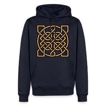 Knot pattern Motif de noeud - Sweat à capuche Premium bio Homme - bleu marine - Devant - Nico (187cm)