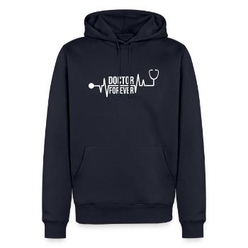 Médecin Docteur Médecine Hôpital Profession Travail - Sweat à capuche Premium bio Homme - bleu marine - Devant - Nico (187cm)