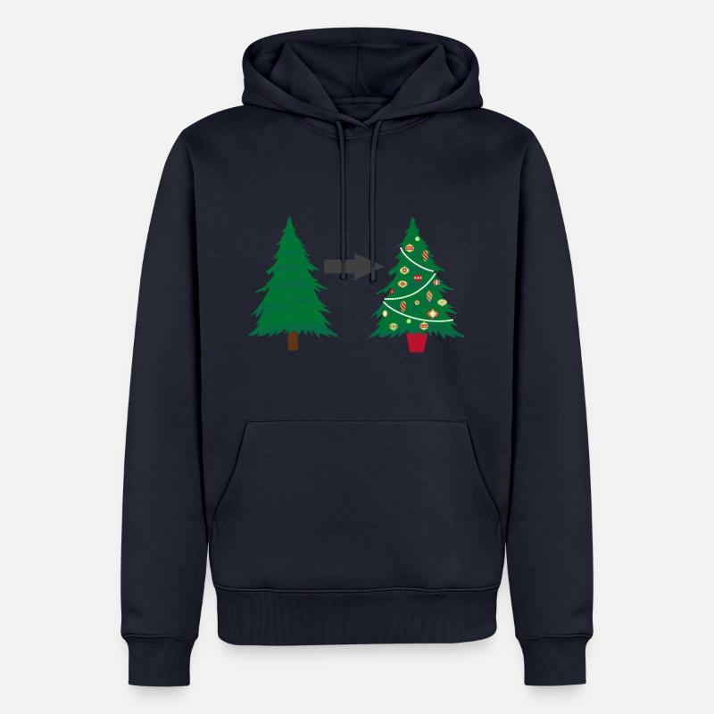 weihnachtsbaum schmücken - Männer Premium Bio Hoodie - Navy