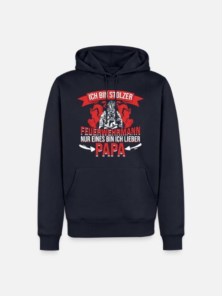Feuerwehrmann Feuerwehr Papa Vater Motiv Spruch - Männer Premium Bio Hoodie - Navy