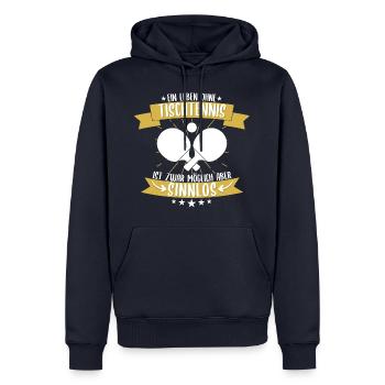 Tischtennis Tischtennisspieler Sport Spruch - Männer Premium Bio Hoodie - Navy - Vorne - Nico (187cm)
