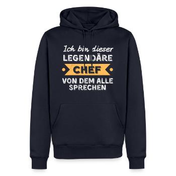 Legendärer Chef Geschenkidee lustige sprüche - Männer Premium Bio Hoodie - Navy - Vorne - Nico (187cm)
