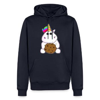 Licorne Licornes Cookie Biscuit Bonbons Licorne - Sweat à capuche Premium bio Homme - bleu marine - Devant - Nico (187cm)