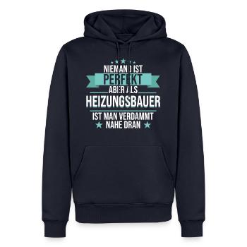 Heizungsbauer Heizungsbau Bauarbeiter Beruf Spruch - Männer Premium Bio Hoodie - Navy - Vorne - Nico (187cm)