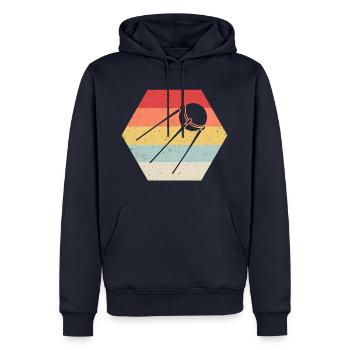 Spoutnik URSS URSS Union soviétique satellite spatial - Sweat à capuche Premium bio Homme - bleu marine - Devant - Nico (187cm)