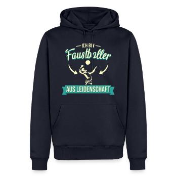 Faustball Fistball Sport Faustballer Spruch - Männer Premium Bio Hoodie - Navy - Vorne - Nico (187cm)