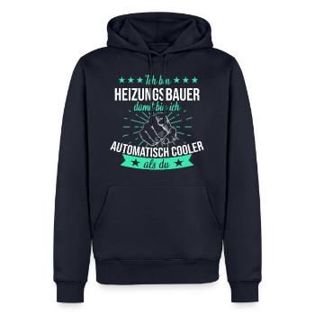 Heizungsbauer Heizungsbau Bauarbeiter Beruf Spruch - Männer Premium Bio Hoodie - Navy - Vorne - Nico (187cm)