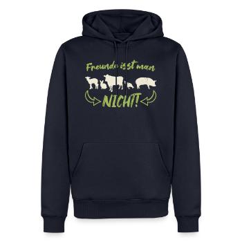 Vegetarisch Vegan Vegetarier Veganer Spruch - Männer Premium Bio Hoodie - Navy - Vorne - Nico (187cm)