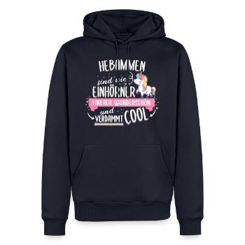 Hebamme Hebammen Entbindungspflegerin Beruf Spruch - Männer Premium Bio Hoodie - Navy - Vorne - Nico (187cm)