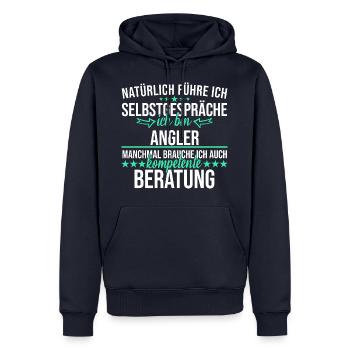 Angler Angeln Fischer Fischen Angelsport Spruch - Männer Premium Bio Hoodie - Navy - Vorne - Nico (187cm)