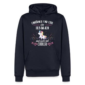 Hebamme Hebammen Entbindungspflegerin Beruf Spruch - Männer Premium Bio Hoodie - Navy - Vorne - Nico (187cm)
