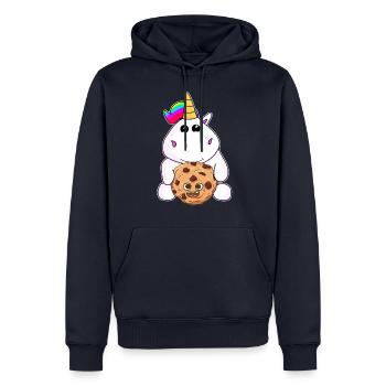Licorne Licornes Cookie Biscuit Bonbons Licorne - Sweat à capuche Premium bio Homme - bleu marine - Devant - Nico (187cm)